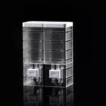 Ручные дозаторы жидкого мыла на 500 мл, настенное прозрачное дезинфицирующее средство для ванной комнаты с двойной головкой 12x6x16.5CM