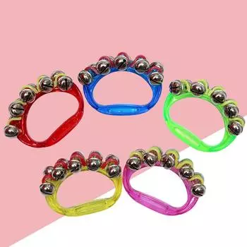 Ручные колокольчики, погремушки, сани, колокольчики, колокольчик, ударный музыкальный инструмент, обучающие игрушки, прозрачные 10 колокольчиков, колокольчик Орфа