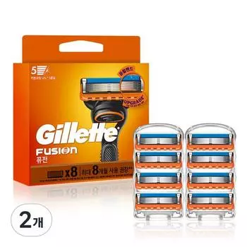 Ручные лезвия для бритвы Gillette 2024 Fusion, 8 упаковок, 2 штуки, корейские лезвия