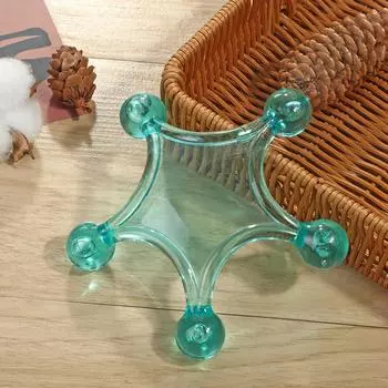 Ручные массажеры, Инструменты для глубокого массажа спины, 5-шариковый акупунктурный нежный самомассажер, Инструменты для массажа триггерных точек зелёный