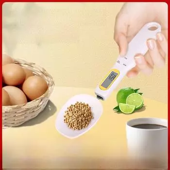 Ручные многофункциональные электронные весы-ложки для измерения веса на кухне, сухого молока и корма для домашних животных Electronic spoon 500g/0.1g белый