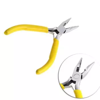 Ручные плоскогубцы для ювелирных изделий с мягкой резиновой ручкой, мини-инструмент с длинными носами для работы с проволокой, изготовления бисера и ювелирных изделий