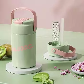 Ручные соломенные изолированные кружки, съемная чашка для чая в виде цветка, портативная изолированная бутылка для воды для путешествий 550ML