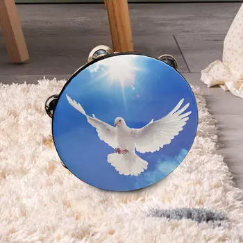 Ручные тамбурины 10 деревянный тамбурин подарки музыкальный ритм колокольчик двойной ряд для игр молитва синий