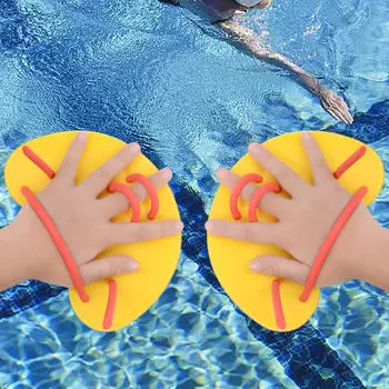 Ручные весла для плавания с регулируемым ремешком для улучшения физической формы в воде жёлтый