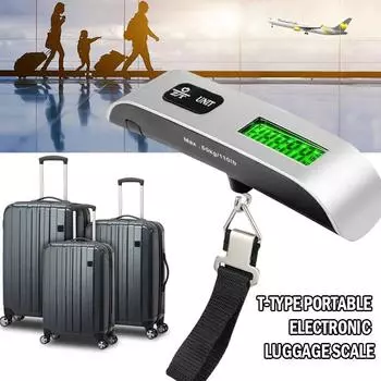 Ручные весы для багажа, цифровые электронные весы для путешествий, подвесные весы с крючком, 50 кг/110 фунтов, портативные весы с ЖК-дисплеем