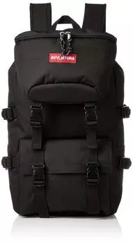 Rucksack Flap Backpack Water Repellent Nylon Large Capacity A4 Mesh Pocket Back Zipper 20L 30331 Black One Size [Aventura]