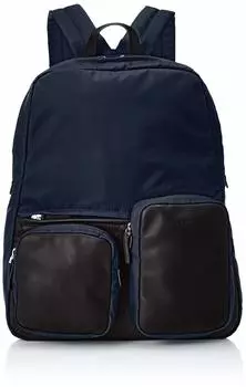 Rucksack Recycled Nylon Double Pocket Backpack Navy [Isaac] Women s