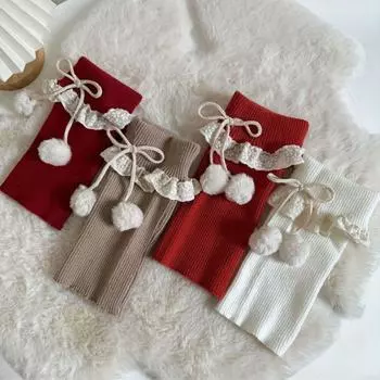 Ruffle Knitted Leg Warmer JK Lolita Winter Leg Cover Hosiery Leg Warmers Women Girls Lady молочный белый