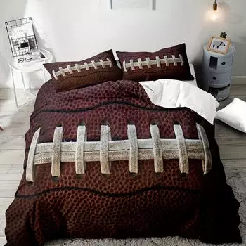 Rugby American Football Sports Quilt Cover Bedding 3D Printing Three-Piece Home Textile EU single 135*200