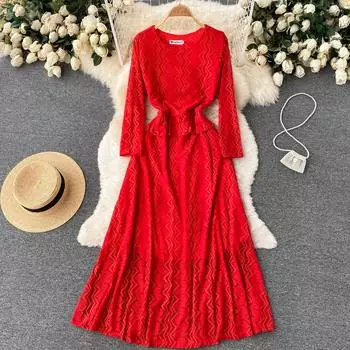 RUGOD 2022, длинное платье в стиле ретро с сетчатым кружевом и вышивкой в национальном стиле, демонстрирует тонкий темперамент, с большой талией и длинным платьем