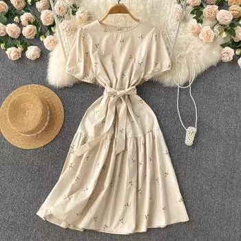 RUGOD 2022, летнее новое платье с колокольчиком для французской девушки First Love, нежное, милое, маленькое свежее платье с талией, модное