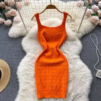 RUGOD 2022, летнее новое универсальное сексуальное платье на подтяжках, женское модное тонкое универсальное трикотажное платье