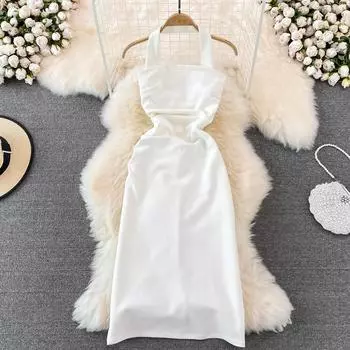 RUGOD 2022, летнее облегающее и облегающее платье с открытой спиной и без рукавов в стиле ретро в стиле ретро, облегающее облегающее платье на бедрах