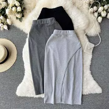 RUGOD 2022, летняя новая дизайнерская юбка нестандартной формы, эластичная талия, высокая талия, обтягивающая юбка трапециевидной формы, юбка средней длины, одношаговая юбка