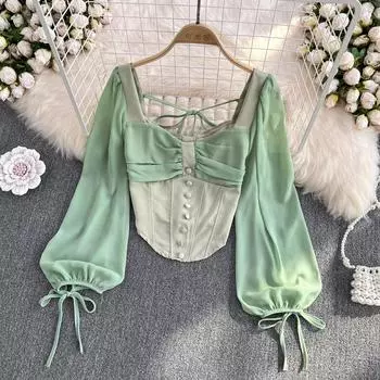 RUGOD 2022, летняя пикантная облегающая футболка с квадратным вырезом, женская футболка в западном стиле, нестандартный короткий универсальный топ без талии