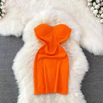 RUGOD 2022 Лето Новое Европейское Станционное сексуальное топ без рукавов с открытой спиной, облегающее и облегающее короткое платье на бедрах