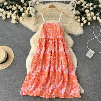 RUGOD 2022 Платье в французском стиле принцессы в морском праздничном стиле, свободное и тонкое платье с подтяжками для первой любви