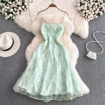 RUGOD французское платье для перерыва на чай, новое летнее тонкое платье с цветочным принтом длиной до талии, модное женское платье трапециевидной формы для отдыха на море