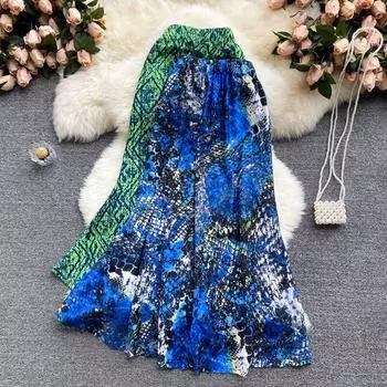 RUGOD Gebroken Bloem Rok Vrouwen 2022 Lente Nieuwe Moderne Retro Dunne En Veelzijdig Medium En Lange Хип-шарф Fishtail Rok