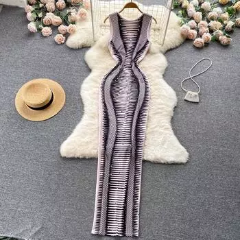 RUGOD летнее новое европейское и американское французское сексуальное платье женская мода с принтом вокруг шеи, плотная поясная сумка, длинное платье до бедра S