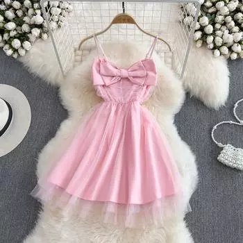 RUGOD милое платье на подтяжках, женское летнее платье трапециевидной формы с тонкой талией и тонкой спинкой, без рукавов, лето 2022