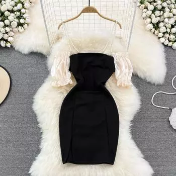 RUGOD модное платье на подтяжках женское темпераментное женственное облегающее платье на одно плечо с открытыми плечами лето 2022