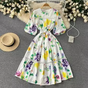 RUGOD Нежное французское белое платье с принтом First Love, лето 2022, весеннее новое милое возрастное платье феи
