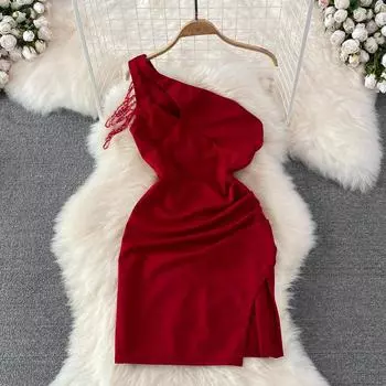 RUGOD сексуальное облегающее платье с открытыми плечами и новой летней талией, с тонкой талией, посылка, короткие короткие платья на бедрах