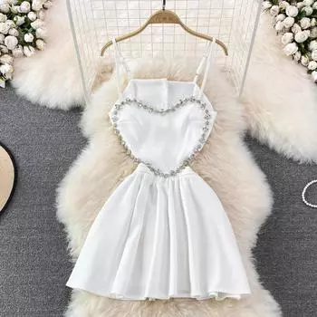 RUGOD, высококачественное легкое роскошное пышное платье трапециевидной формы с открытой спиной и стразами, пышное платье трапециевидной формы, маленькое модное платье