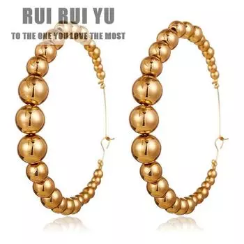 RUI RUI YU 1 пара мужских и женских серег из сплава в стиле ретро, преувеличенные круглые серьги C-образной формы золотистый