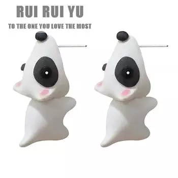 RUI RUI YU 1 пара серег из смолы, серьги-гвоздики ручной работы с милыми животными для пирсинга для женщин и девочек white