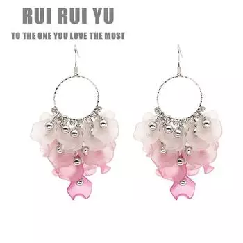 RUI RUI YU, 1 пара серег, модные цветные серьги-лепестки, серьги в пляжном стиле для длительного отпуска разноцветный