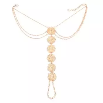 RUI RUI YU, 1 шт., сандалии для босиком в стиле ретро с резьбой на щиколотке и цепочкой для пляжа, бассейна, одежды серебряный