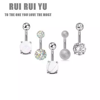 RUI RUI YU 5 шт./компл. кольца из нержавеющей стали для пупка украшения для тела для пупка и ногтей для женщин и девочек серебряный