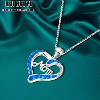 RUI RUI YU Модное ожерелье с подвеской в форме сердца с буквами «МАМА» — идеально подходит для подарка на День матери