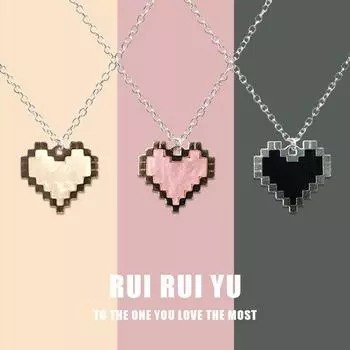 RUI RUI YU Мозаика Персиковое Сердце Ожерелье Подвеска Ожерелье для Женщин Мужчин Девушка Пара Любовник Ювелирные Изделия Подарок 1 PC
