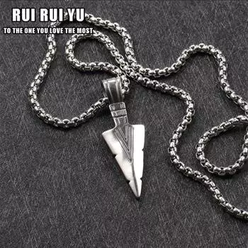 RUI RUI YU, новое европейское и американское индивидуальное мужское ожерелье с треугольным острием в стиле ретро, ожерелье со стрелой, кулон 1 PCS серебряный