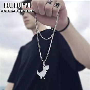 RUI RUI YU новое ожерелье мужское маленькое кулон в виде динозавра подвеска в стиле хип-хоп летние украшения 1 PCS