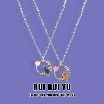 RUI RUI YU Новые женские модные элегантные подарочные ювелирные изделия с опалом, ожерелье, цепочка с подвеской в виде кота 1 PCS