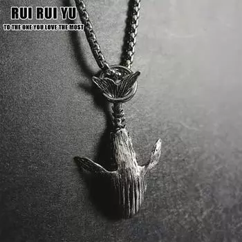 RUI RUI YU, очаровательное ожерелье с подвеской в виде синего кита, модное мужское и женское простое ожерелье, цепочка для свитера, аксессуары, ювелирные изделия 1 PCS