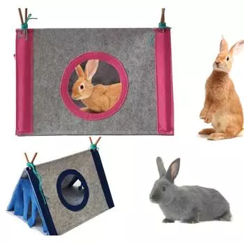 RUI RUI YU, палатка для маленьких животных, убежище, дом, гнездо для домашних животных, кровать-укрытие с круглым окном для хомяка, крысы, ежа Large 37*25*21 зелёный