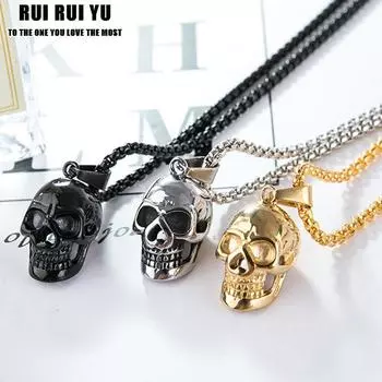 RUI RUI YU Панк Ожерелья Череп Кулон Цепочка Гот-Рок Хэллоуин Хип-Хоп