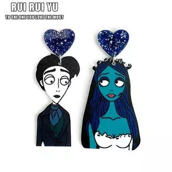 RUI RUI YU Серьги на Хэллоуин Призрачная невеста Асимметричные серьги