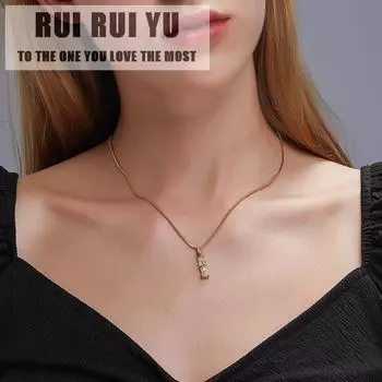 RUI RUI YU женское ожерелье простой стиль кошачий глаз камень бамбуковая цепочка на ключицу золотистый