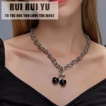 RUI RUI YU женское ожерелье с подвеской из черной вишни и грубой цепочкой на ключице чёрный