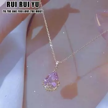 RUI RUI YU, женское ожерелье с каплями воды и кубическим цирконием, простые и элегантные женские аксессуары, подарочные свадебные украшения None