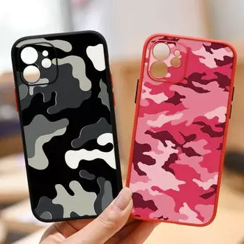 RUICHI Lovebay армейский зеленый камуфляжный чехол для телефона для iPhone13 12 Mini 11 Pro XS Max X XR 7 8 Plus полупрозрачный матовый чехол iPhone11PRO