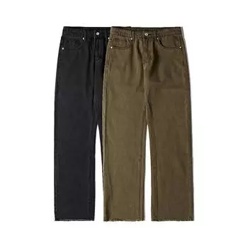 RUIIENRS 2022 Японские осенние потертые джинсы FK038 XL чёрный