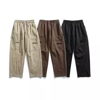 RUIIENRS x MayuEnjoy 2024 Осенние однотонные свободные повседневные брюки K3011 M кофейный